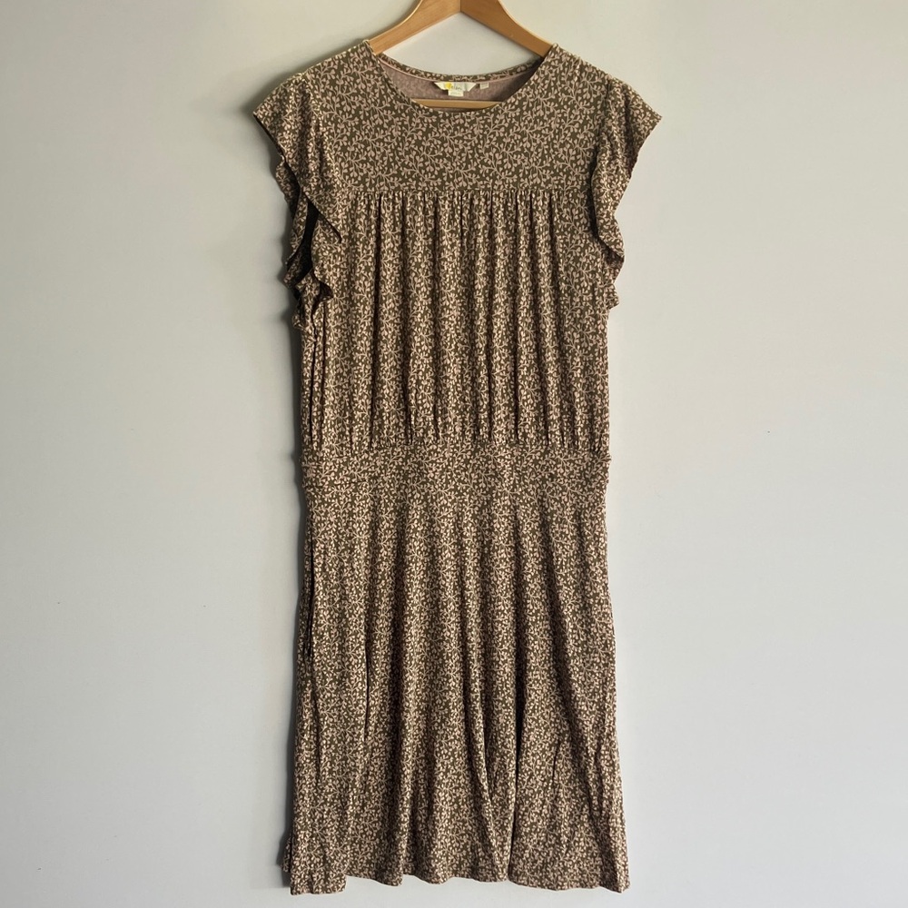 Boden Brown Floral Midi Dress